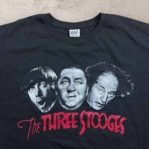 Vintage The Three Stooges Graphic Shirt Size XL Faded Black Anvil Y2K